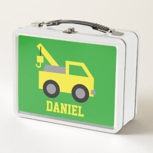 Lunch Box Véhicule de remorquage jaune mignon personnalisé p