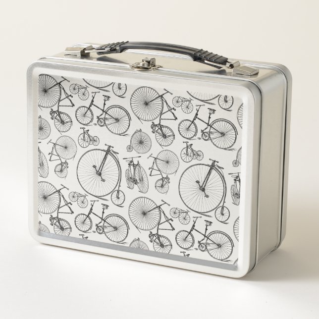 Lunch Box Vélos à l'ancienne Couleur ARRIÈRE - PLAN PERSONNA (Devant)