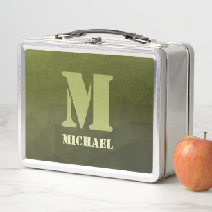 Lunch Box Vert olive de l'armée à motif géométrique en maill