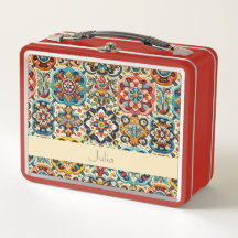 Vibrant carreaux bleu rouge mexicain Personnalisé