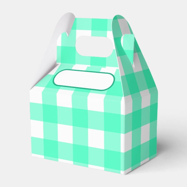 Lunch Box Vichy, türkisblau Geschenkschachtel (Vorderseite)