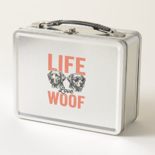 Lunch Box Vie Amour Woof Chien Graphisme Rétro_1