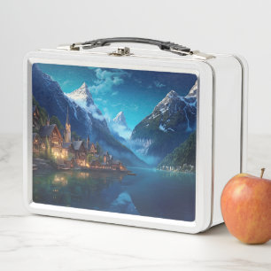 Lunch Box Village de charme dans les Alpes, Europe.
