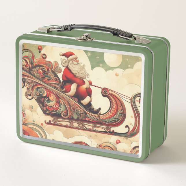 Lunch Box vintage/caprical/père Noël/Noël (Devant)