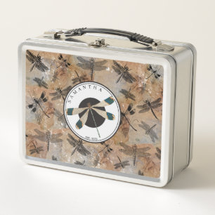 Lunch Box Vintage libellule Entomologie détenue Monogramme
