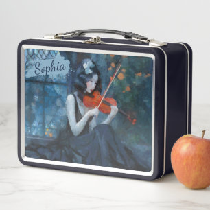 Lunch Box Violoniste gothique Imaginaire foncé dans le jardi
