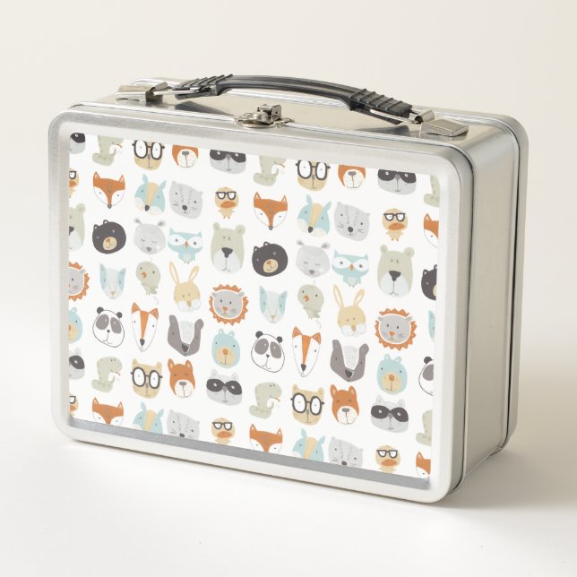 Lunch Box Visages conviviaux | Portraits d'animaux mignons (Devant)