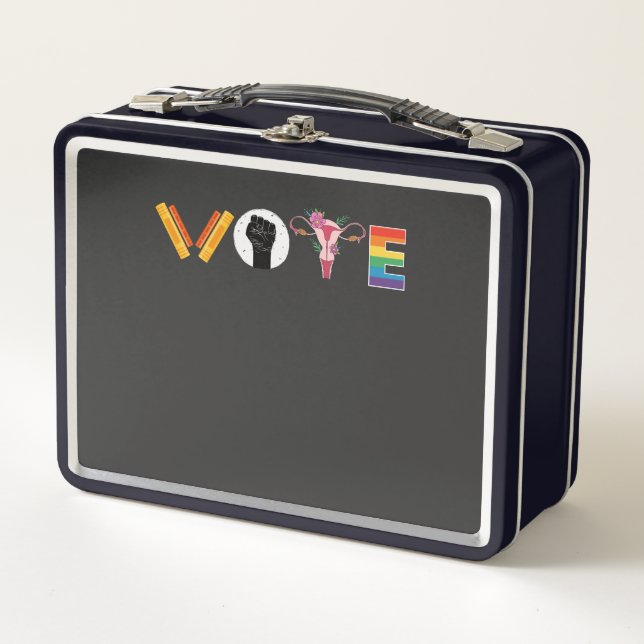 Lunch Box VOTE Books Uterus LGBT Support (Devant)