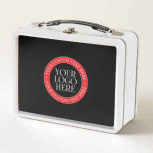 Lunch Box Votre logo ou autre image Noir Rouge & Blanc