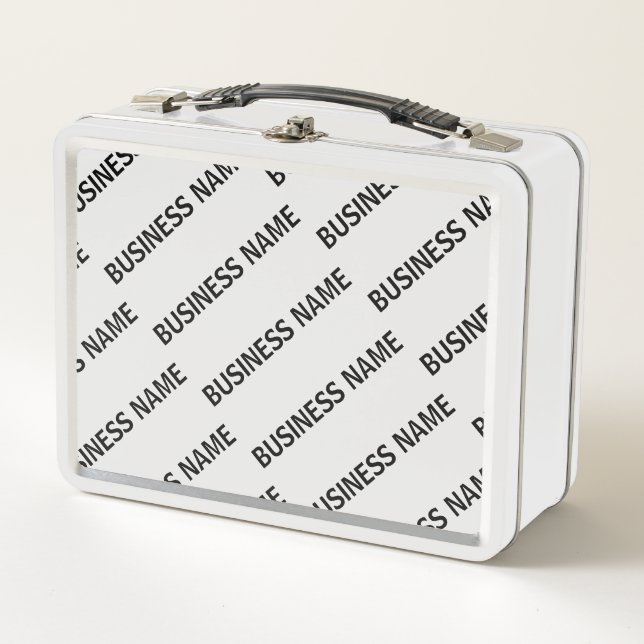 Lunch Box Votre Motif de nom d'entreprise | Noir et blanc (Devant)