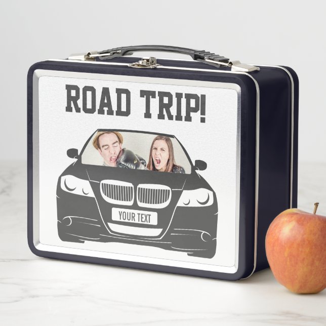 Lunch Box Voyage par la route fait sur commande drôle de (En situation)