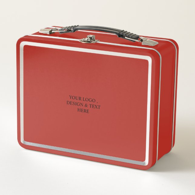 Lunch Box White Personalized – Your Logo & Text Here (Devant)