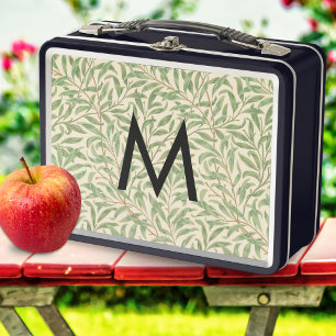 Lunch Box William Morris Willow Bough Monogramme rétro Vinta