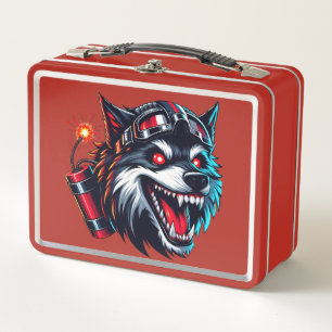 Lunch Box Wolf avec une dynamite sur son casque allemand