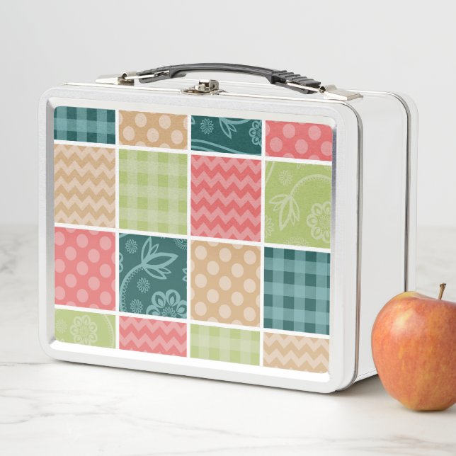 Lunch Box Zigzag, Chevron, En vichy, Pois, Patchwork (En situation)