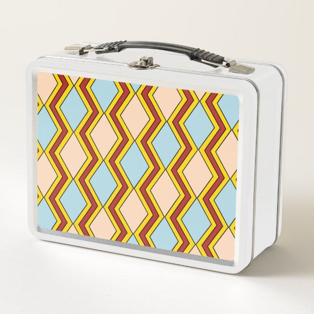 Lunch Box Zigzags et diamants Art Abstrait (Devant)