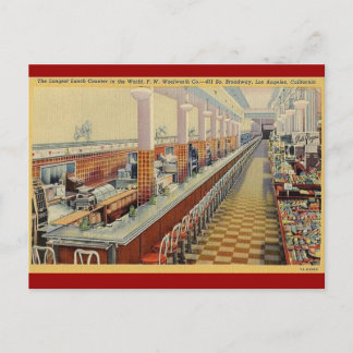 Lunch Counter von Woolworth, die Vintage Postkarte