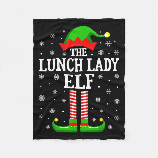 Lunch-Dame-Elfe Lustige Weihnachten Familie Passen Fleecedecke (Vorderseite)