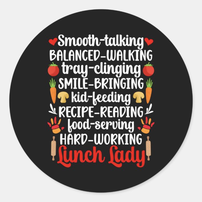 Lunch Lady Apprecision School Cafeteria Worker Lu Runder Aufkleber (Vorderseite)