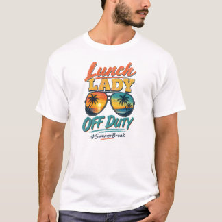 Lunch-Lady außer Dienst Sommerferien Retro-Sonnenu T-Shirt