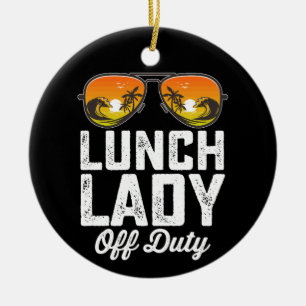 Lunch-Lady außer Dienst Sonnenbrille letzter Schul Keramik Ornament