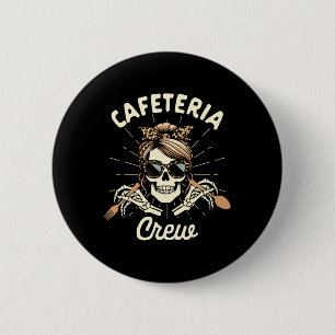 Lunch Lady Cafeteria-Mitarbeiter-Trupp Skelett Caf Button