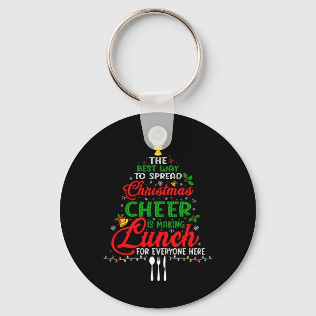 Lunch Lady Christmas Xmas School Cafeteria Lunch L Schlüsselanhänger (Vorderseite)