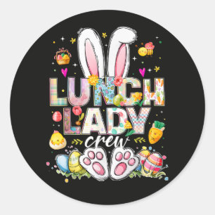 Lunch Lady Crew Lustiger Hase Runder Aufkleber