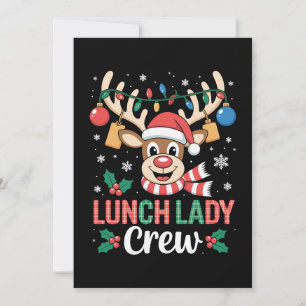 Lunch Lady Crew Weihnachtsrentier Xmas Lichter Einladung