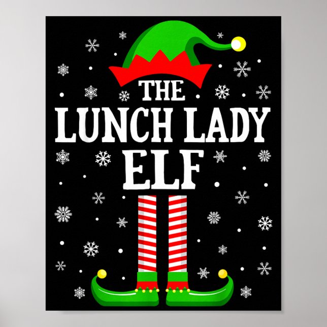 Lunch Lady Elf Funny Christmas Family Matching  Poster (Vorne)