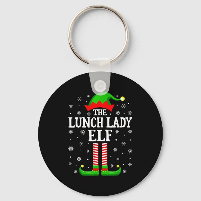Lunch Lady Elf Funny Christmas Family Matching  Schlüsselanhänger (Vorderseite)