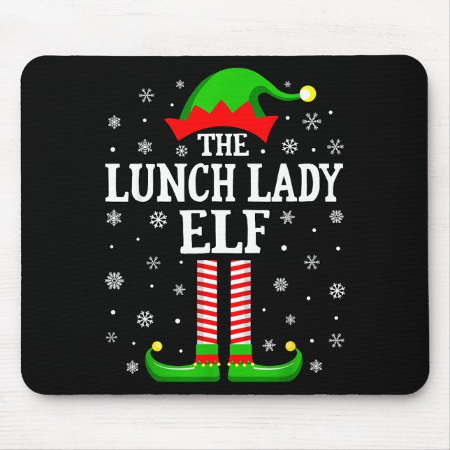 Lunch-Lady-Elf Lustiges Weihnachten Familie passen Mousepad (Vorne)