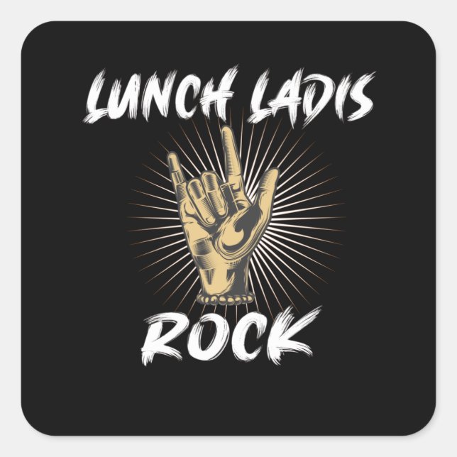Lunch Lady Gift School Cafeteria Quadratischer Aufkleber (Vorderseite)