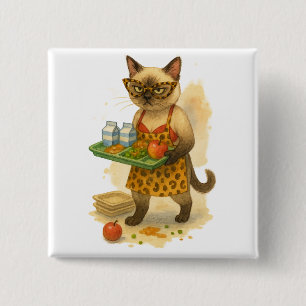 Lunch-Lady-Life-Coach für Katzenliebhaber Button