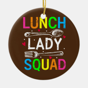 Lunch Lady Squad Design Cafeteria Crew Lunch Lady Keramik Ornament