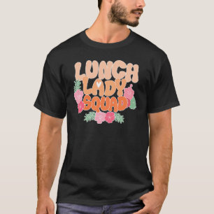 Lunch Lady Squad Lehrer Blumen Retro 70er Groovy T-Shirt