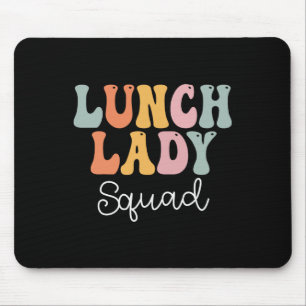 Lunch Lady Squad Retro Groovy Vintag erster Tag Mousepad