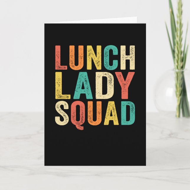 Lunch Lady Squad School Cafeteria Retro Vintag Karte (Vorderseite)