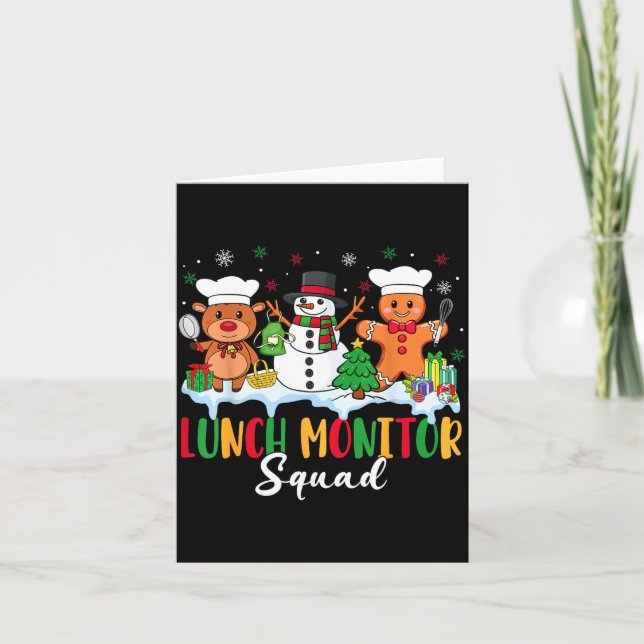 Lunch Monitor Squad Reindeer Snowman Gingerbread C Karte (Vorderseite)