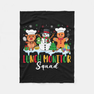 Lunch-Überwachungsteam-Rentier-Schneemann-Lebkuche Fleecedecke