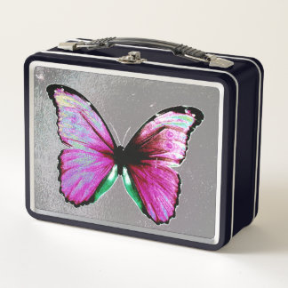 Lunchbox à papillon rose et violet