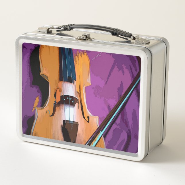 Lunchbox aus Vintagem Metall Orignal - Viola (Vorderseite)