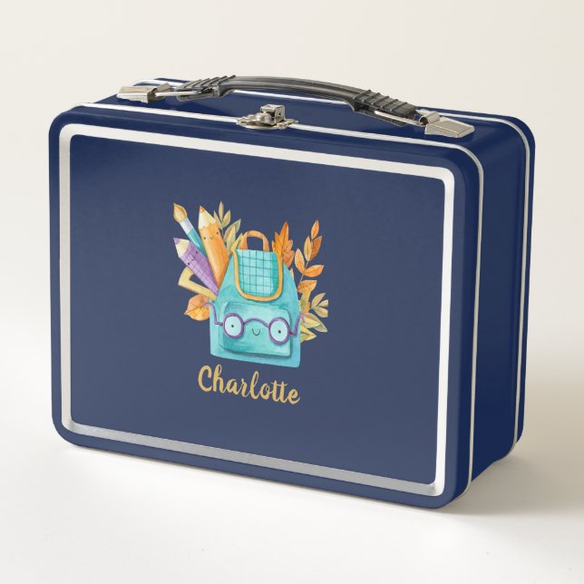 Lunchbox d'école personnalisée avec photo et nom (Devant)