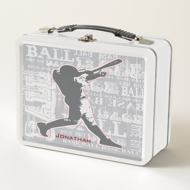 Lunchbox en métal de conception de base-ball (Devant)
