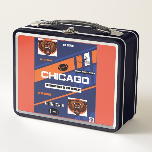 Lunchbox en métal de l'équipe de Chicago (Devant)