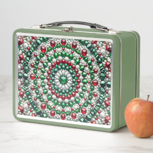 Lunchbox en métal inoxydable aux couleurs italienn