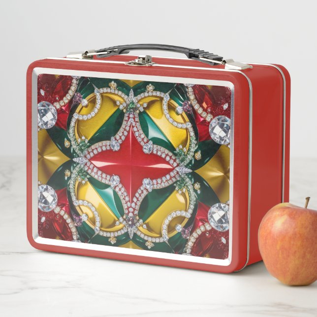 Lunchbox en métal inoxydable avec couleurs de Los  (En situation)