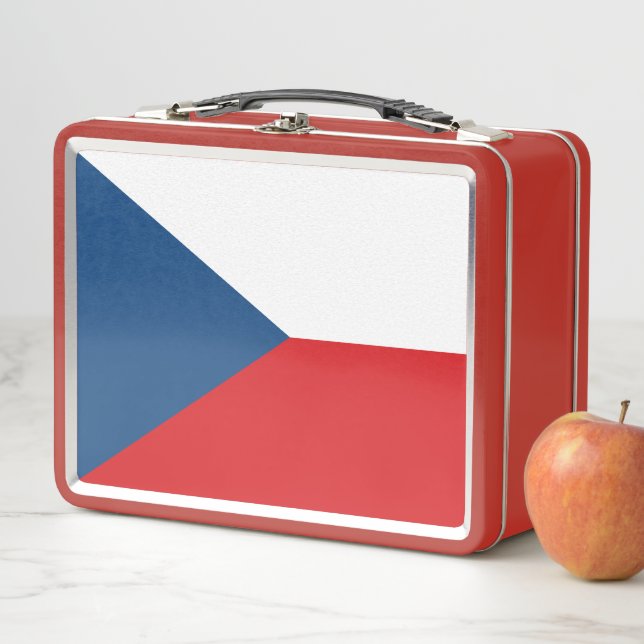 Lunchbox en métal inoxydable avec drapeau de Czech (En situation)