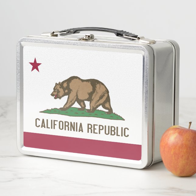 Lunchbox en métal inoxydable avec drapeau de la Ca (En situation)