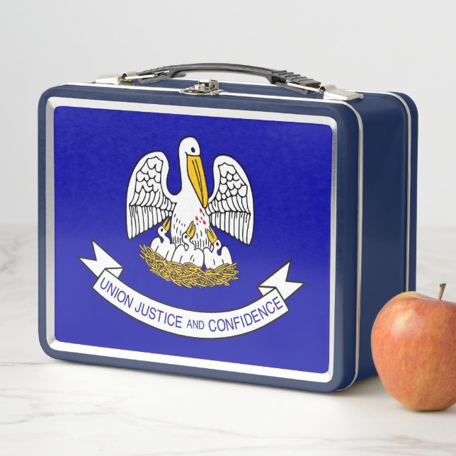 Lunchbox en métal inoxydable avec drapeau de la Lo (En situation)